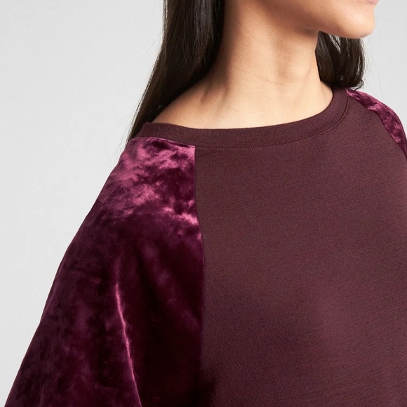 NWT GAP Velvet Sleeve Knit Dress Women’s Small – Vamp Red Long Sleeve Shift - Picture 13 of 14